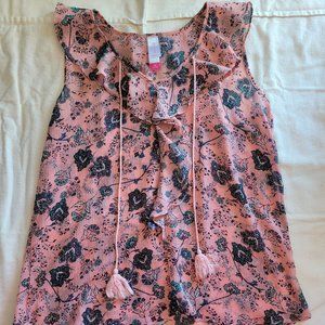 No boundaries pink floral blouse